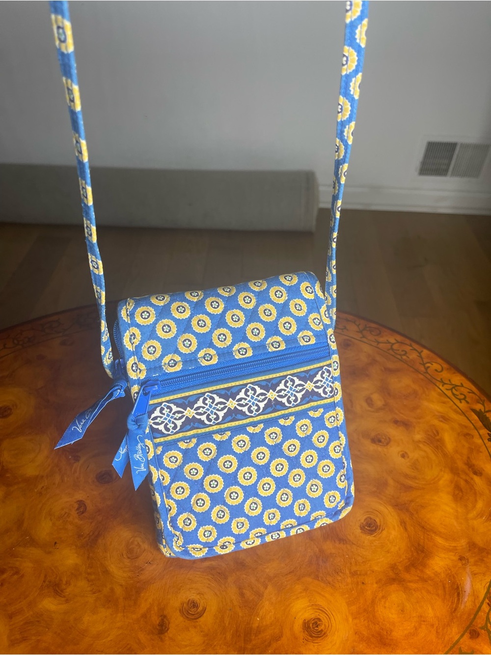 Vera Bradley Blue & Yellow Floral Dot Crossbody